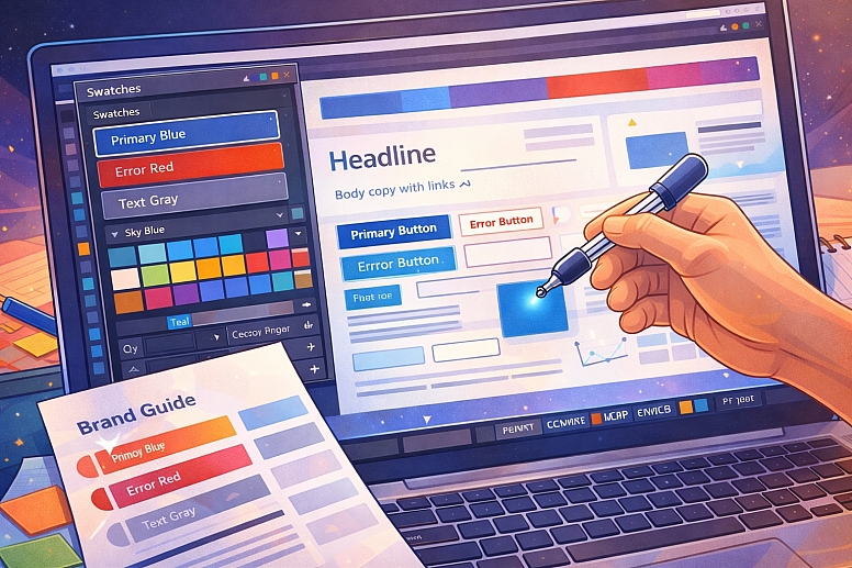 applying color palette design consistency illustration