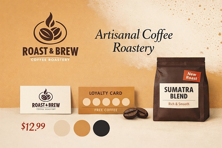 artisanal coffee branding showcasing color palette