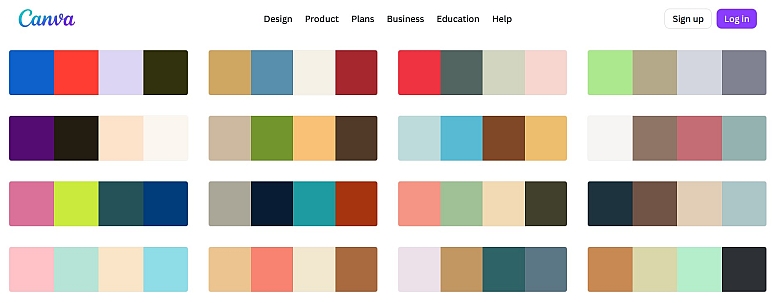 canva colour palettes