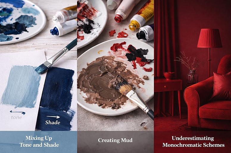 color theory common mistakes tints shades tones