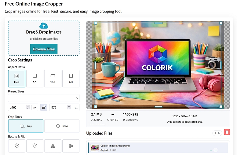 colorik image cropper tool