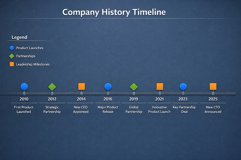 company history timeline infographic
