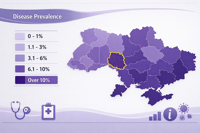 disease prevalence across regions map