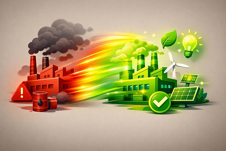 eco transition from pollution to green