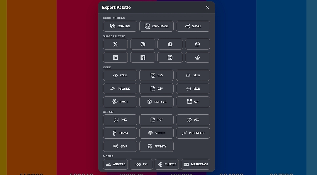 export panel