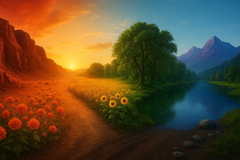 golden hour landscape harmony
