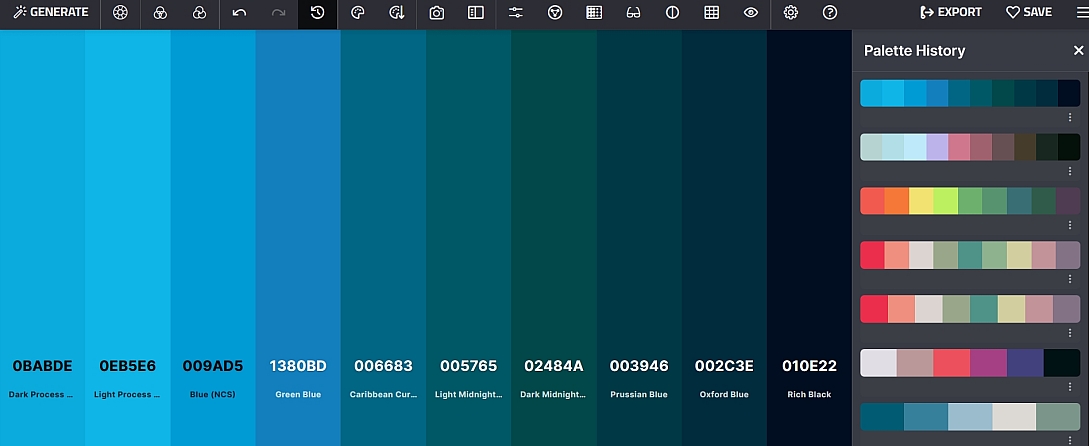 palette history
