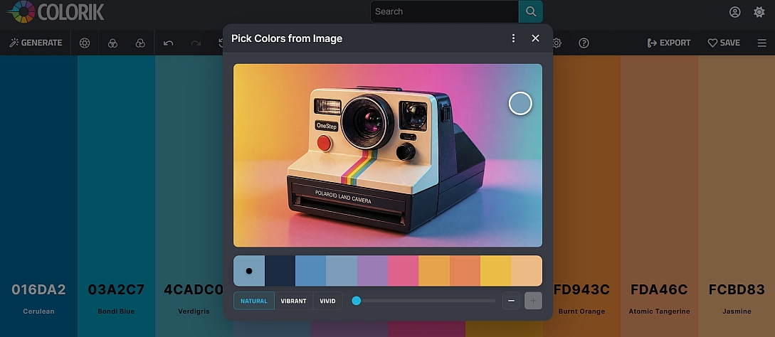 pick colors from image