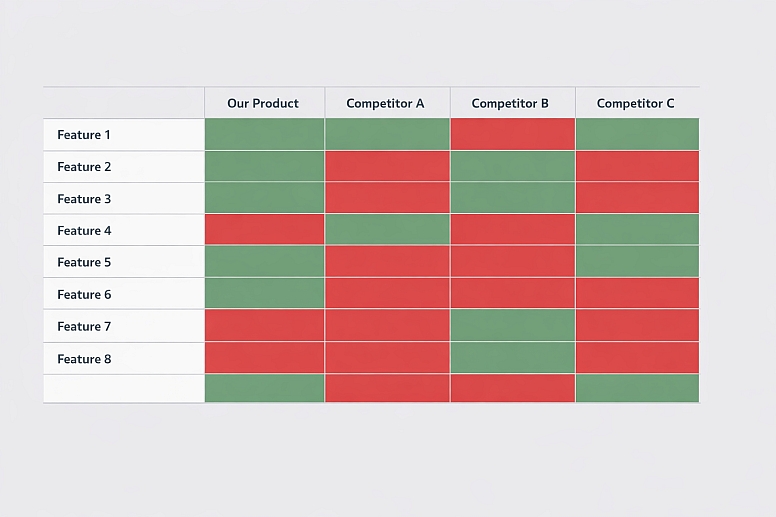 product comparison chart analysis