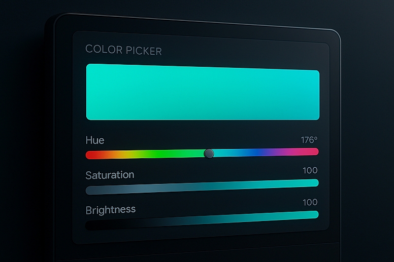 sleek color picker tool display