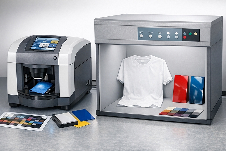 spectrophotometer and light booth setup