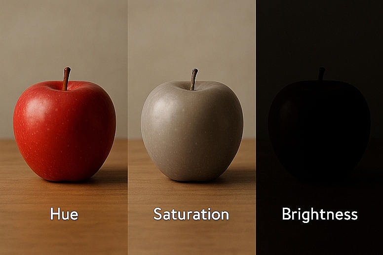 the basics of hue saturation brightness in color design